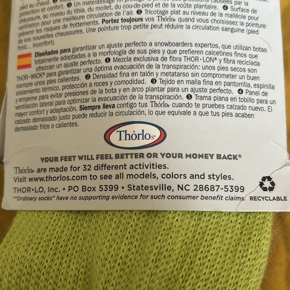 Thorlos Thin Cushion Performance Fit Snow Board Socks medium M 8.5-10 W 9.5-11.5 - Picture 7 of 9